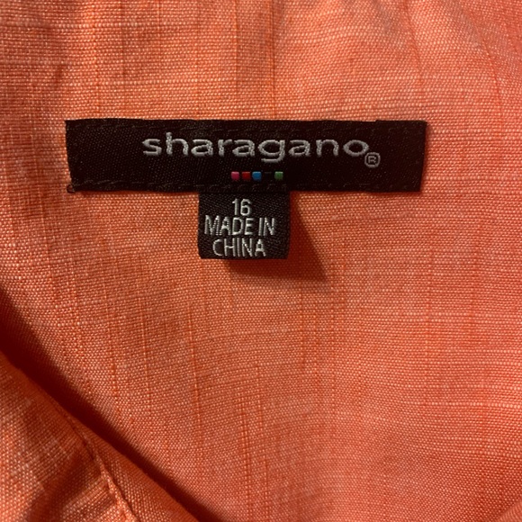 Sharagano Trendy Valencia Orange and Gold Dress Size 16 - Picture 9 of 10